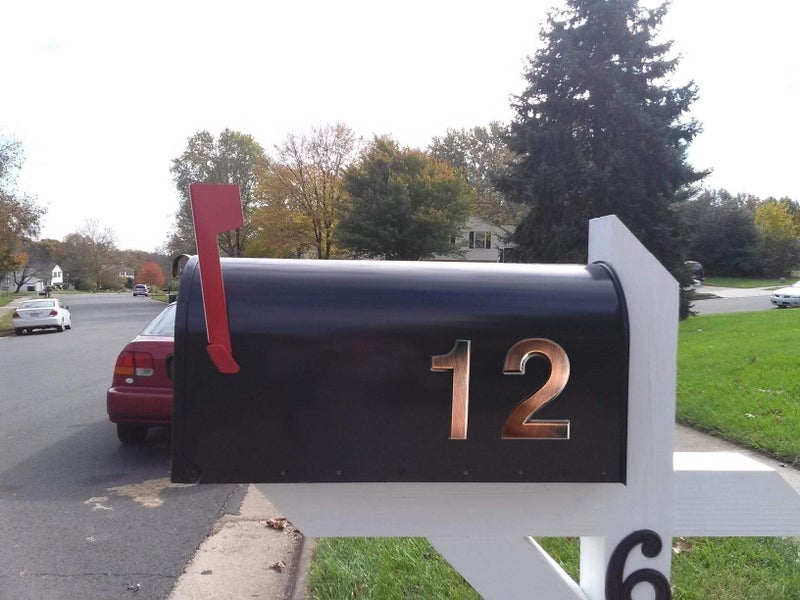 hopewan 4 Inch Mailbox Numbers 4, 3D Bronze House Number Stickers for Apartment, Home Room, Address Plaque, Metal Shining, by Hopewan. (4, Bronze) - Image 3